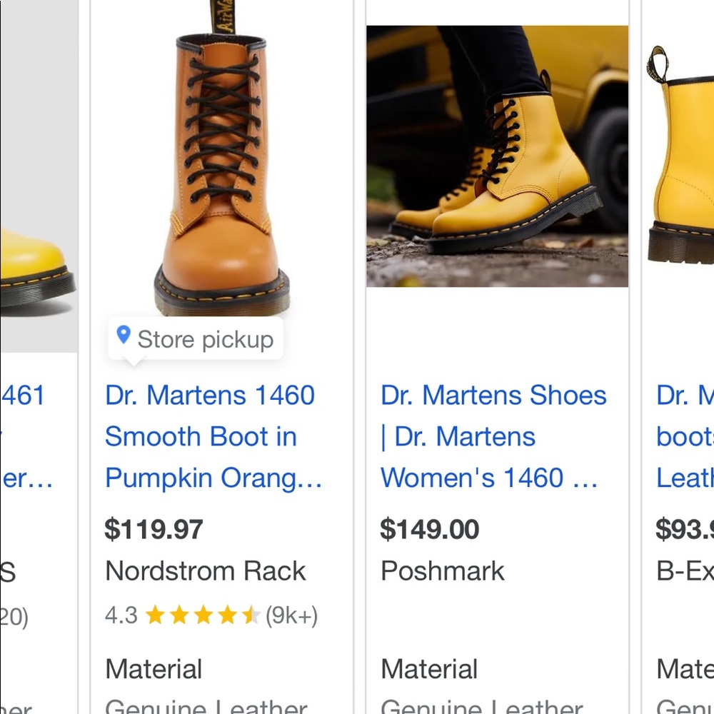 Yellow doc marten boots